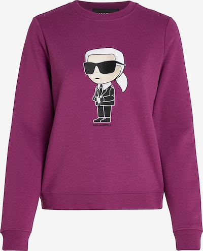 Karl Lagerfeld Sweat-shirt 'Ikonik' en pourpre / noir / blanc, Vue avec produit
