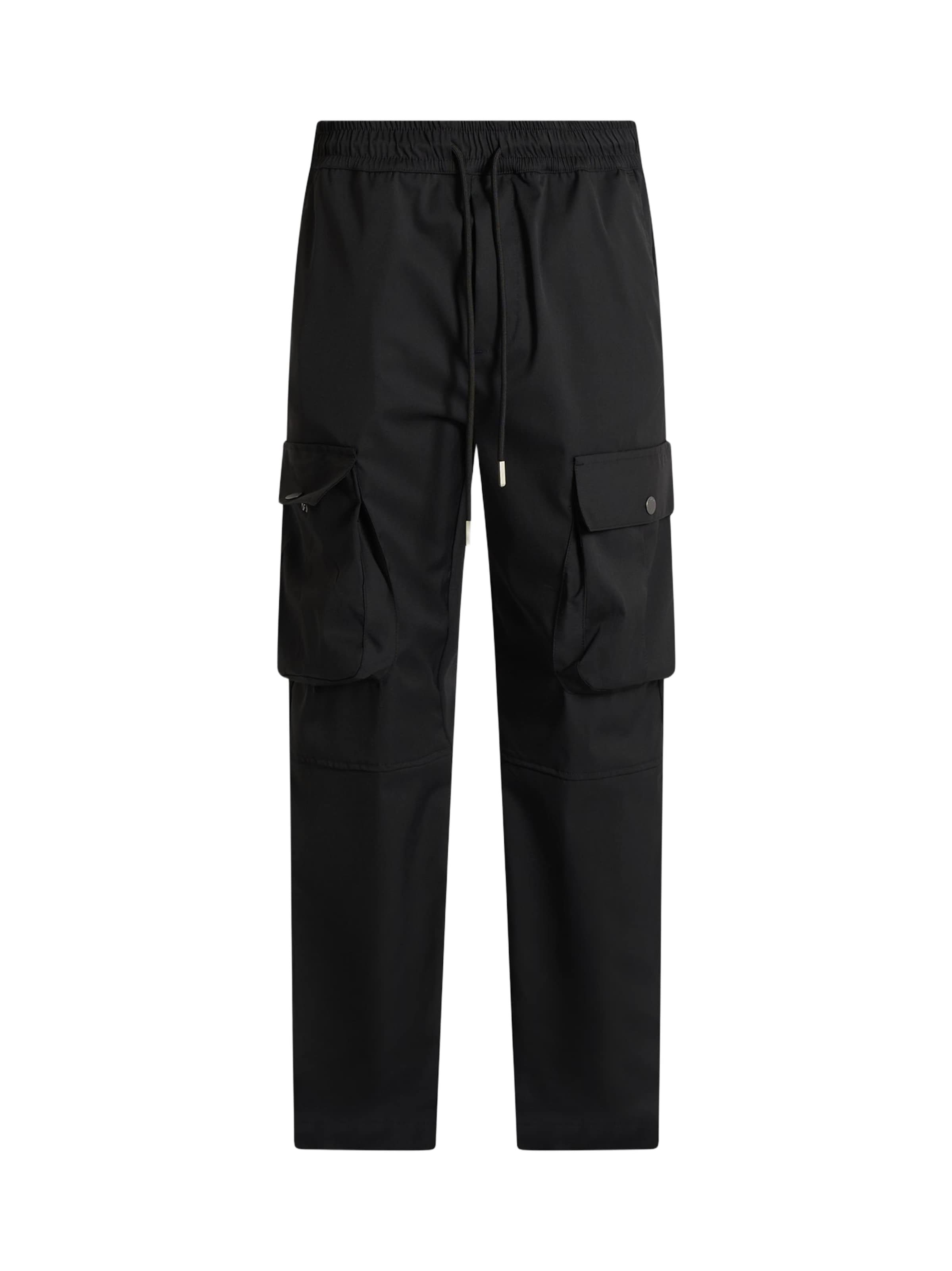 Effilé Pantalon cargo Yes London en noir : devant