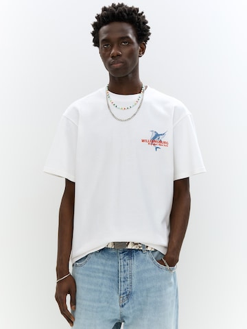 Tricou 'SWORDFISH' de la Pull&Bear pe alb
