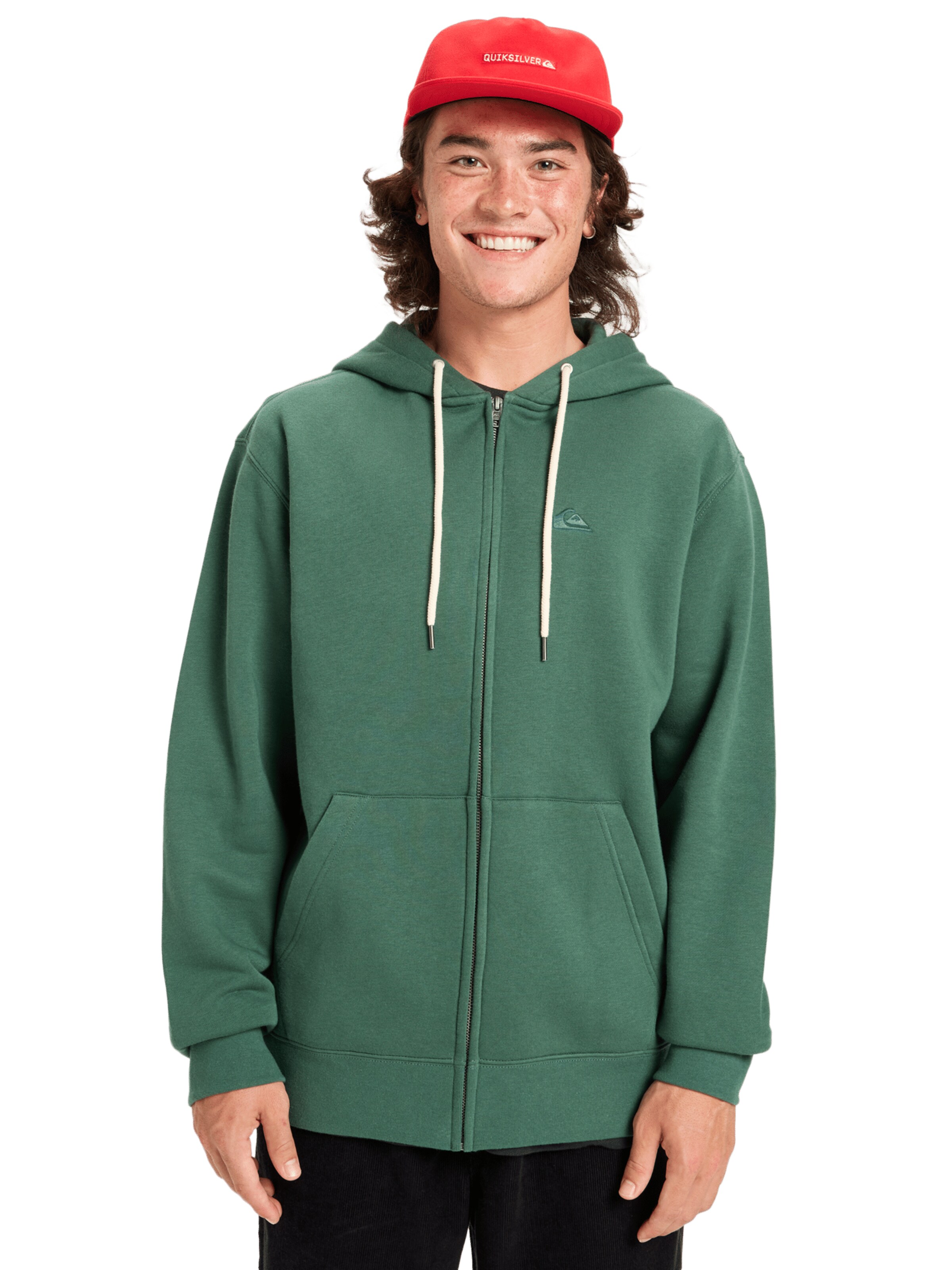QUIKSILVER Sweatjacke 'Salt Water' in Grün: Vorderseite