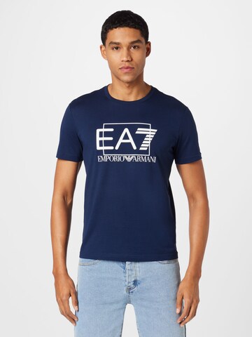 T-Shirt EA7 Emporio Armani en bleu : devant