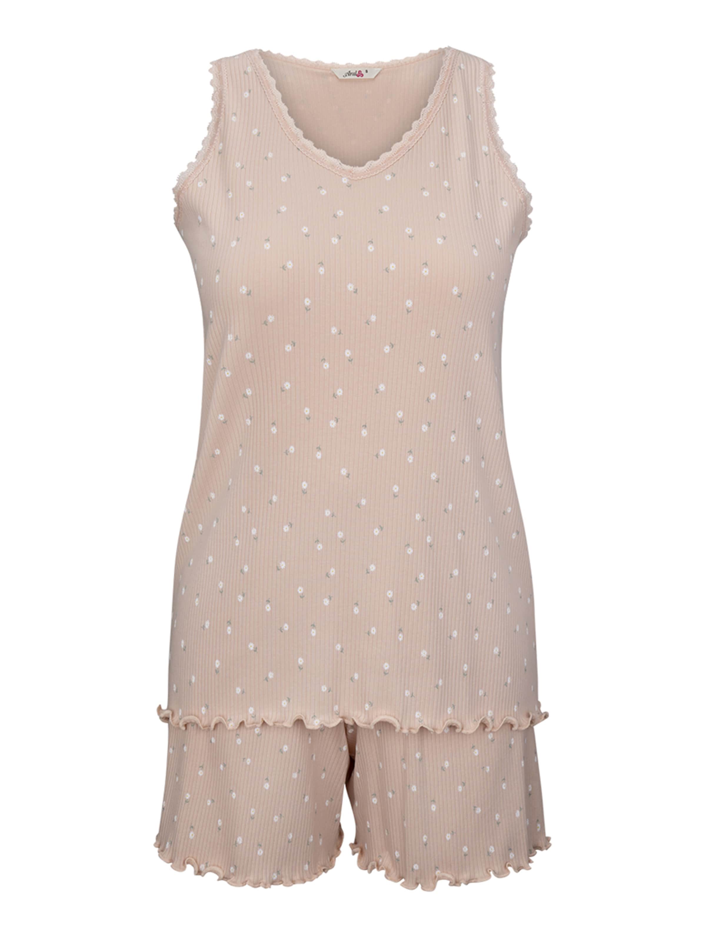 Goldenbay Korte pyjama 'Sofia' in Beige: voorkant
