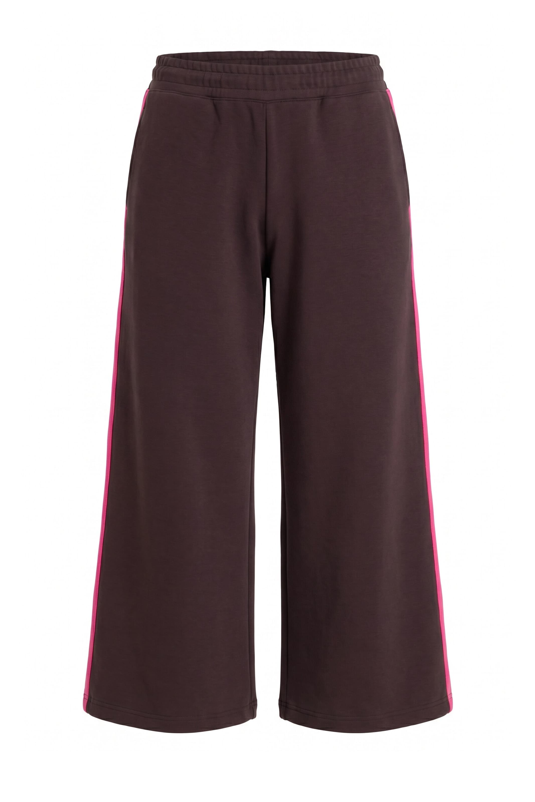 Ulla Popken Wide leg Broek in Bruin: voorkant