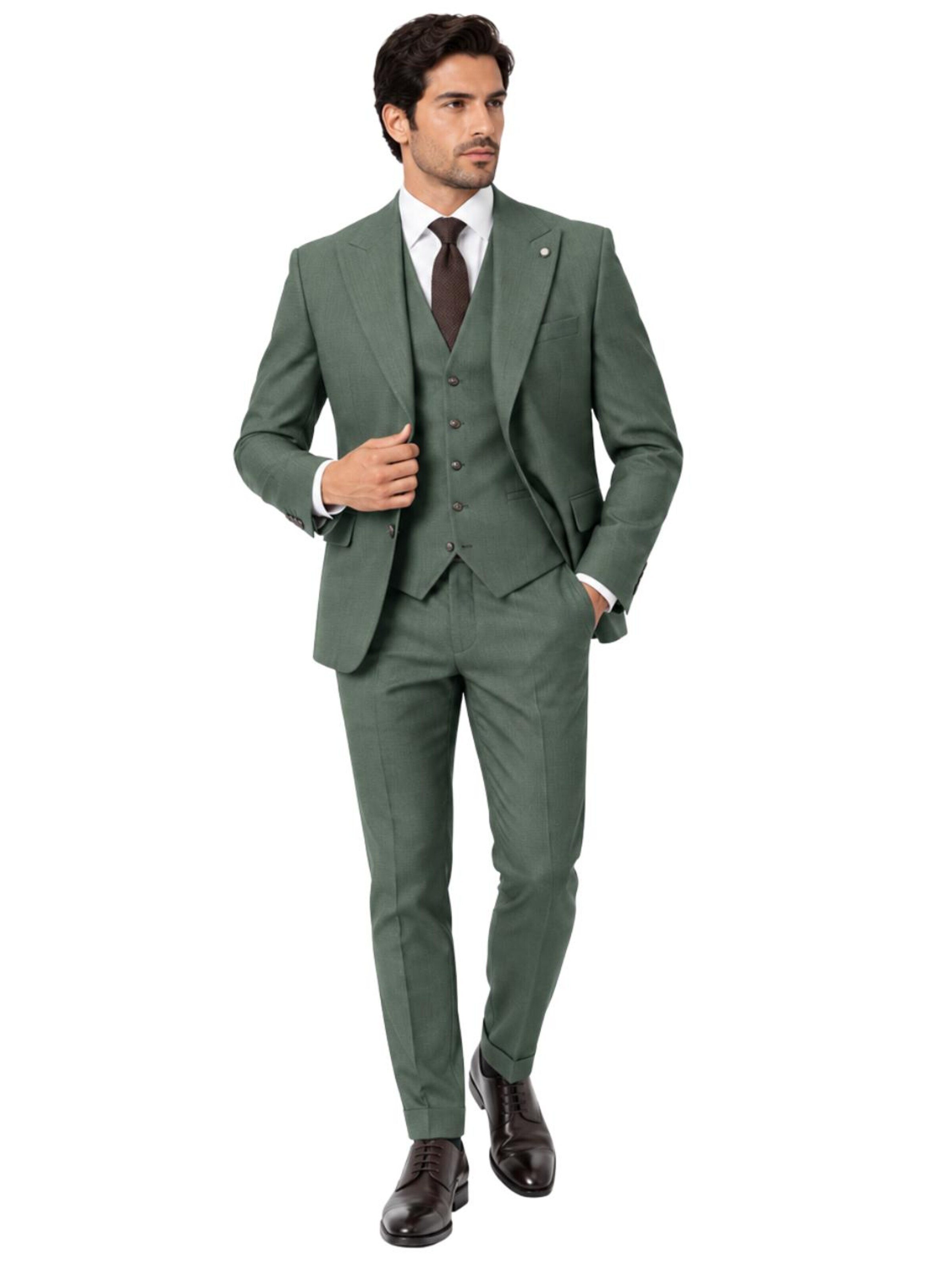 Guild Slim fit Suit 'Slim fit Business Anzug' in Green: front