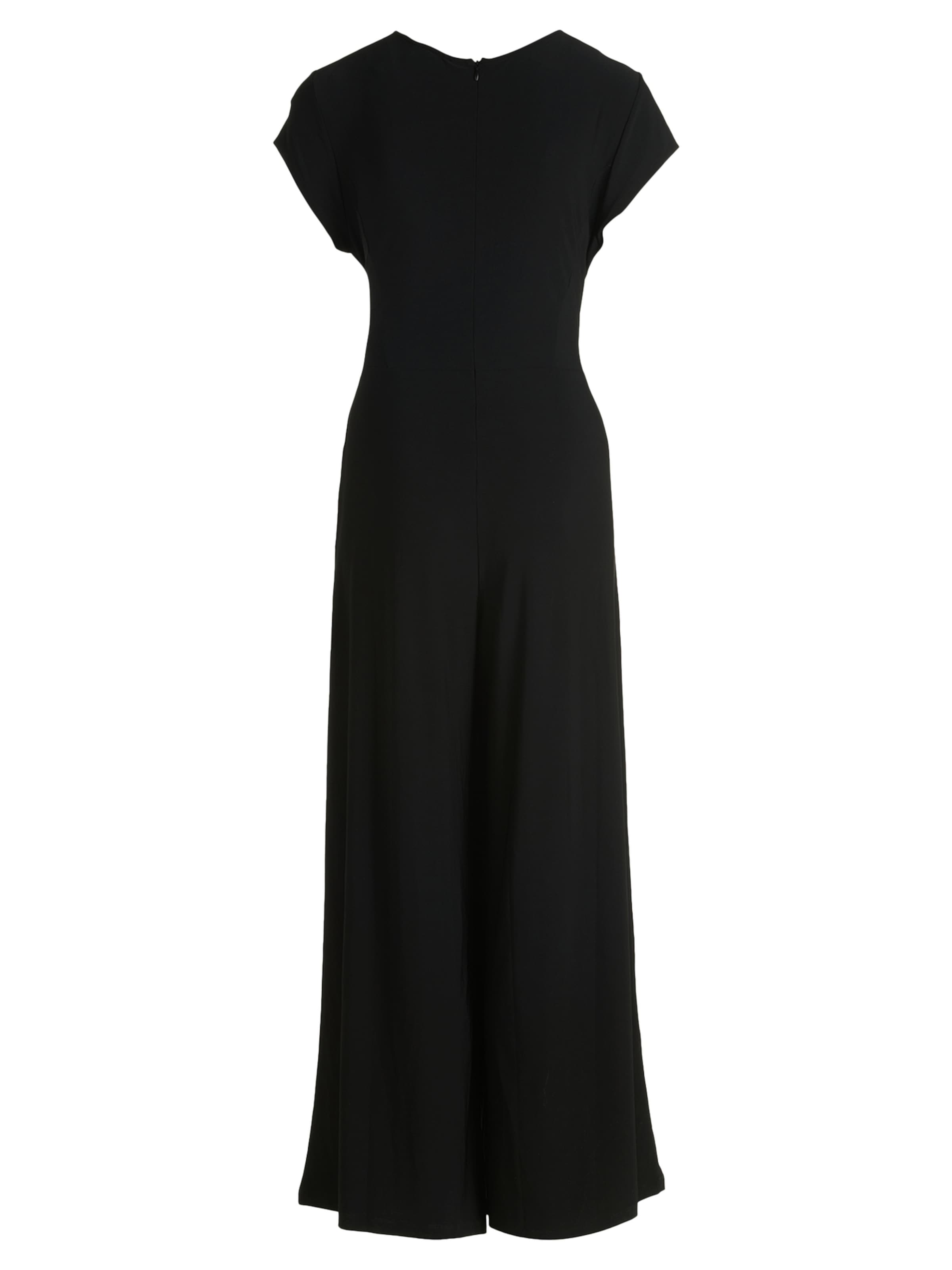 Cartoon Jumpsuit mit Bindegürtel in Schwarz