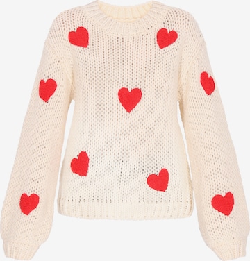 smėlio MYMO Laisvas megztinis 'Young Fashion': priekis