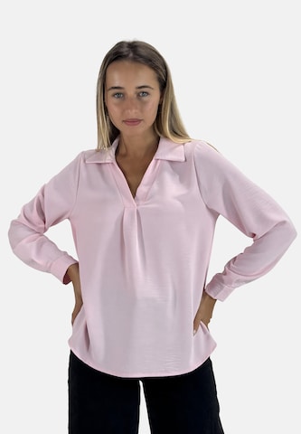 Elara Blouse in Roze: voorkant