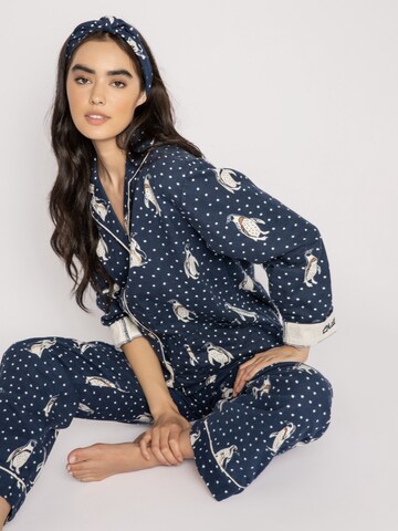 PJ Salvage Pyjama ' Flanell ' in Blau
