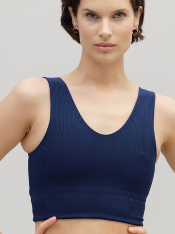 Hey Honey Bustier Sport-BH in Blau: Vorderseite