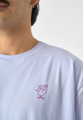 Cleptomanicx T-Shirt 'Sketch Gull' in Lila