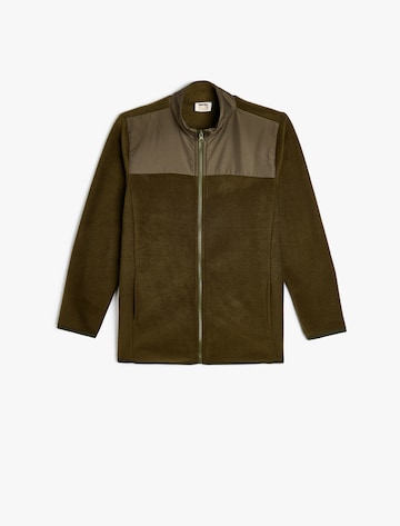 Koton Fleece Jacket in Green: front