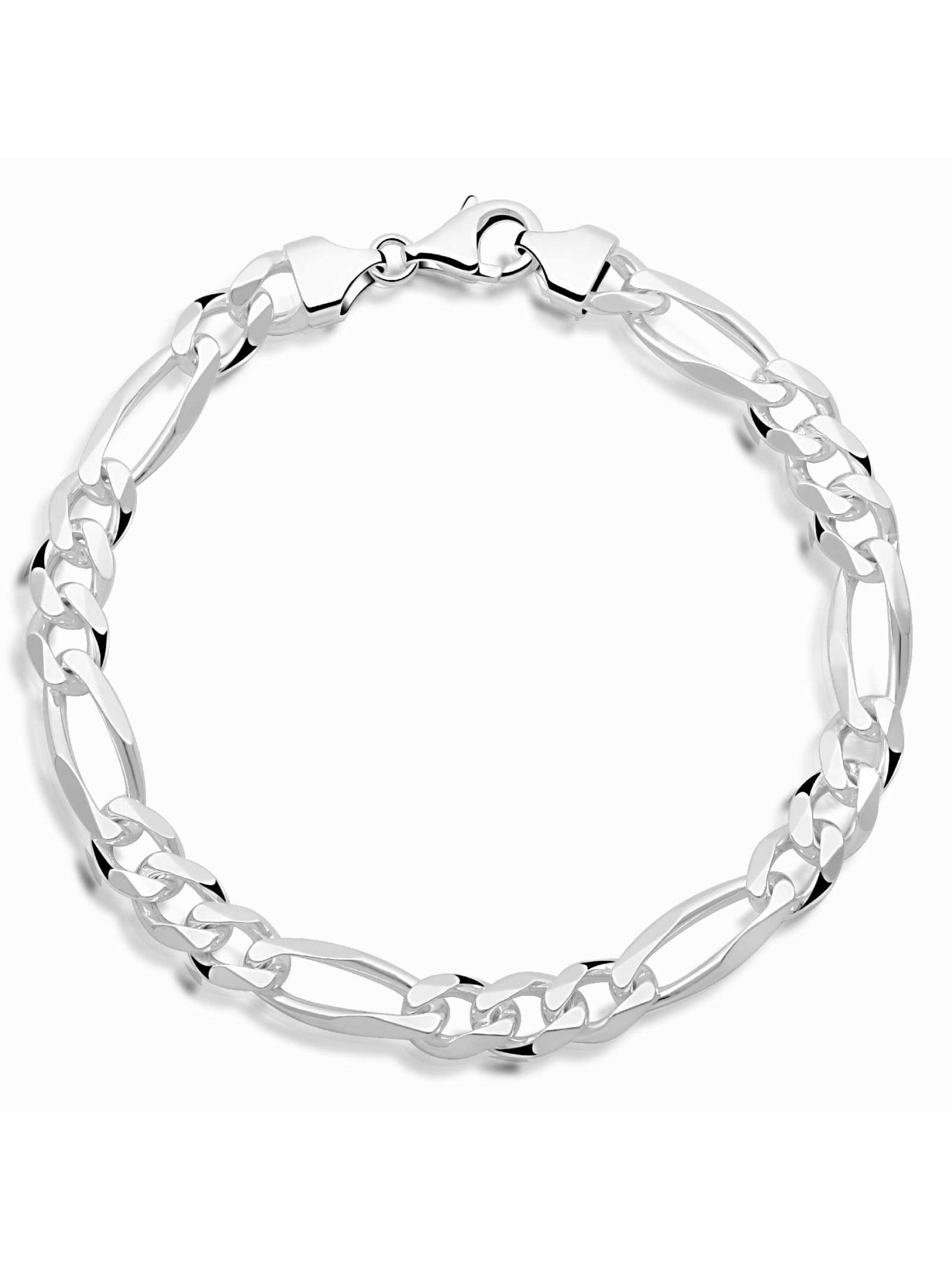 Tony Fein Armband 'Figaro'‌‌‌‌‌‌ in Silber: Vorderseite