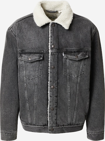 LEVI'S ® Between-Season Jacket 'Levi's® Men's Silver Tab™ Sherpa Trucker Jacket' in Black: front