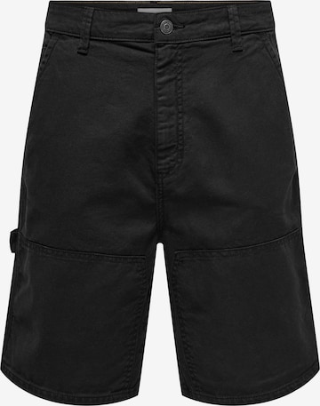 Loosefit Pantalon 'ONSEdge' Only & Sons en noir : devant