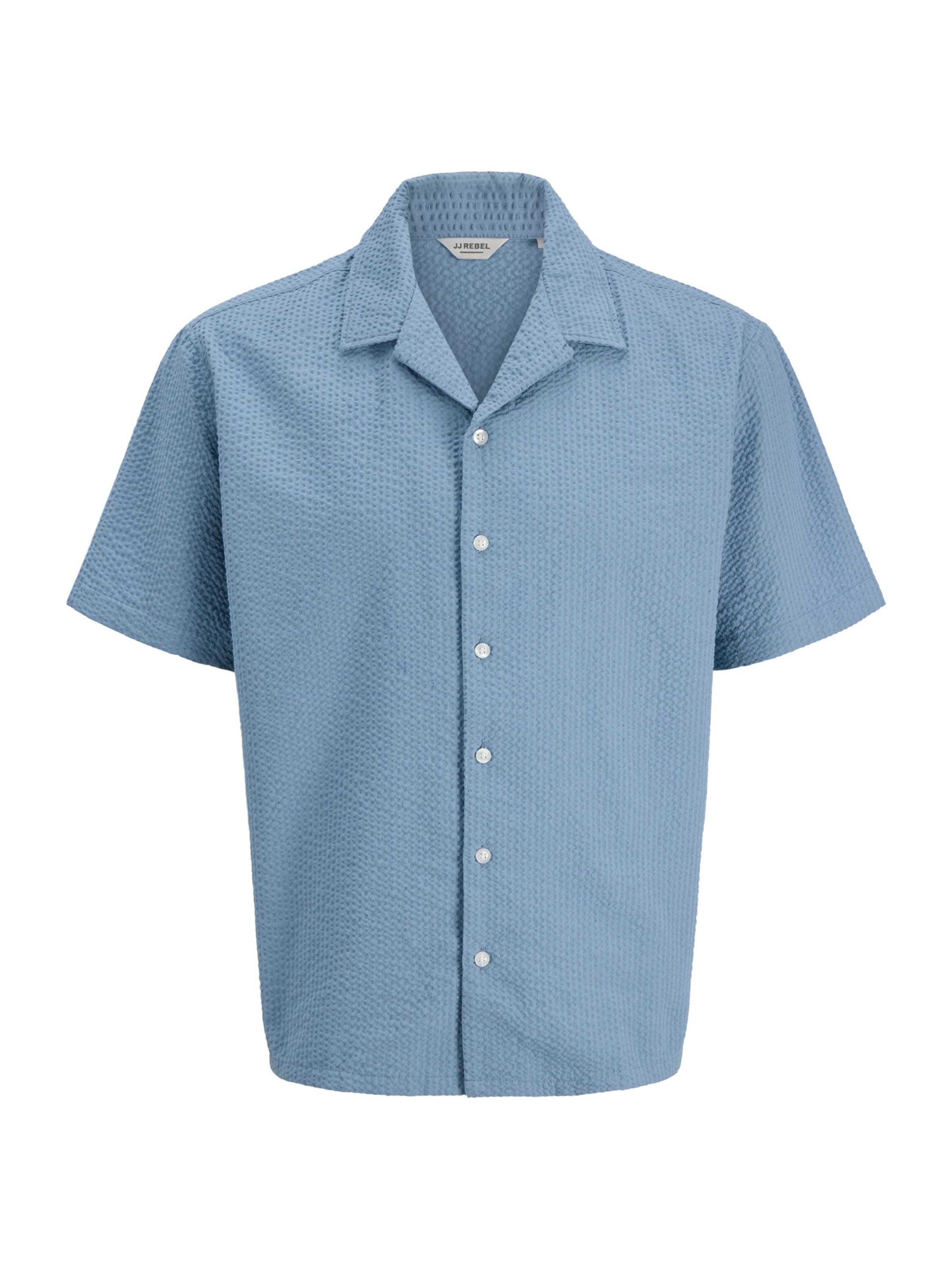 JJ Rebel Классический крой Рубашка 'JREBHAVEN' в Синий: спереди
