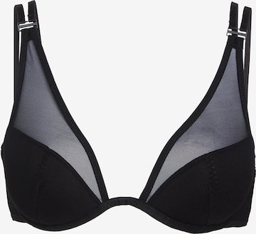 Karl Lagerfeld - Triangular Soutien 'Sheer' em preto: frente