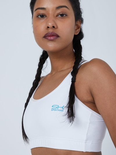 SPORTKIND Sport-BH 'Crossed Straps'‌‌‌ in weiß, Produktansicht