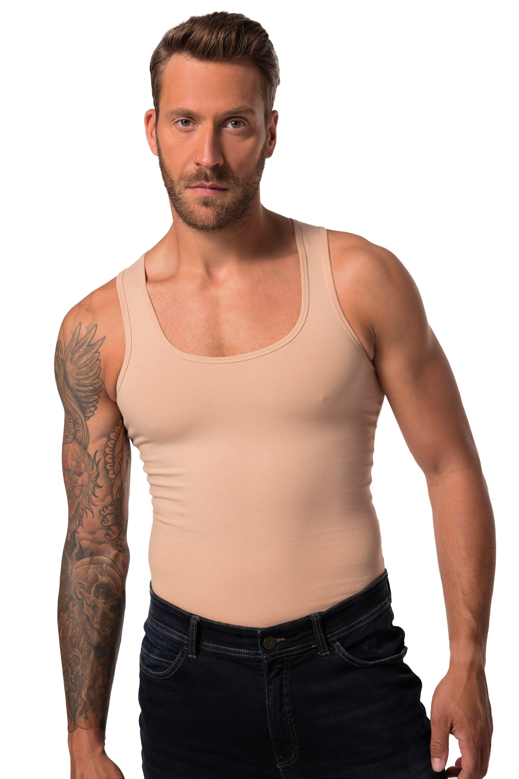 JP1880 Undershirt in Beige: front