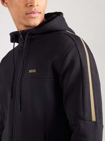 BOSS Sweatvest 'Saggynos' in Zwart