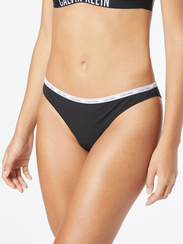 Calvin Klein Swimwear Bikini Bottoms in Black: front