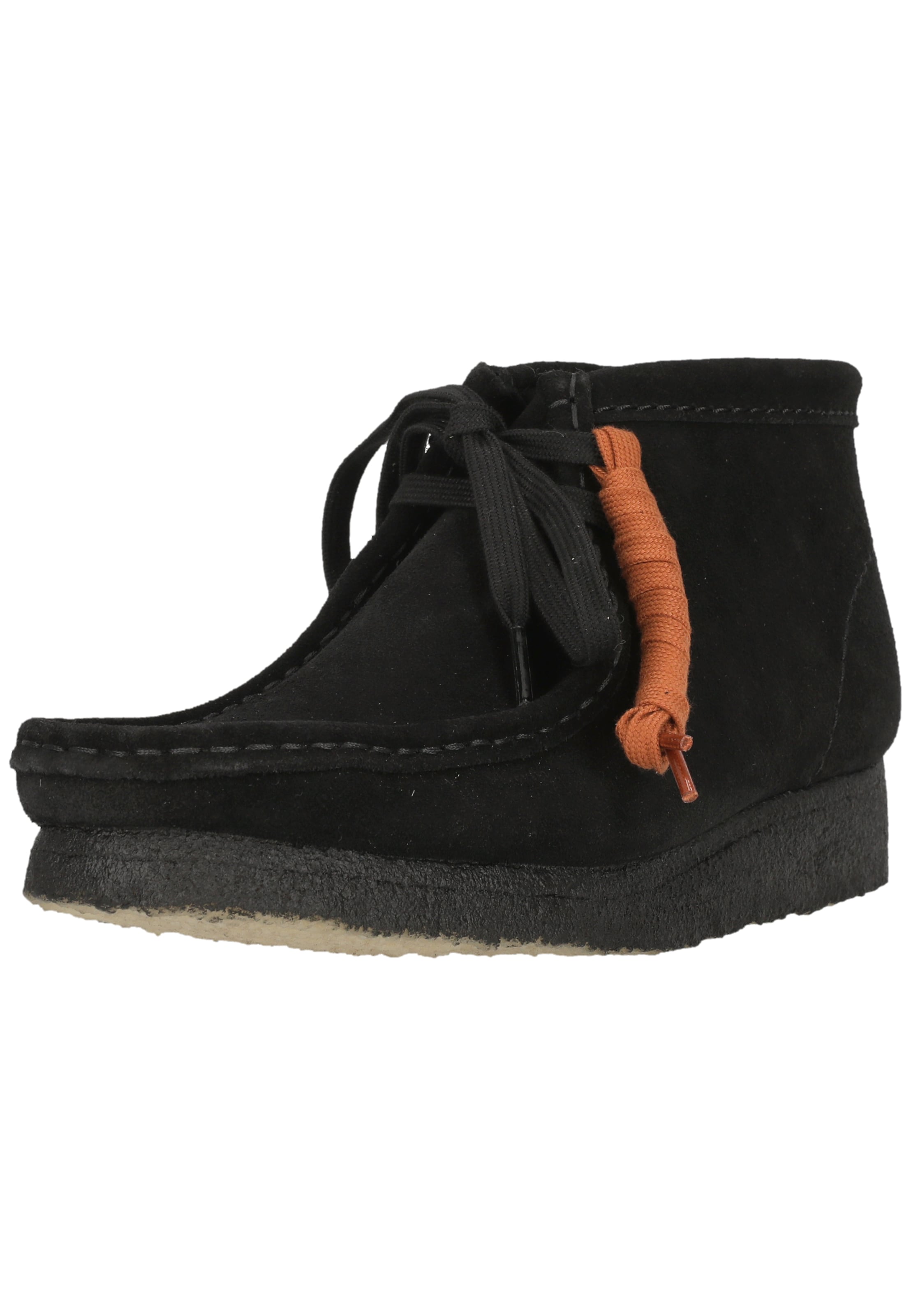 CLARKS Veterschoen 'Wallabee Boot' in Zwart: voorkant