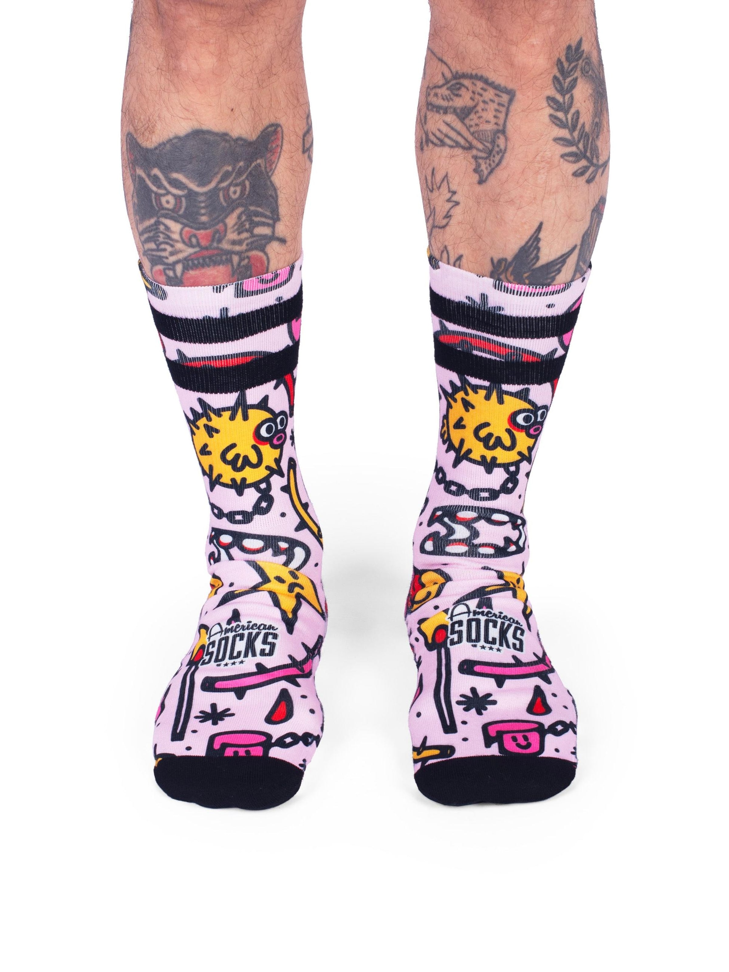 Chaussettes 'Blowfish - Mid High' American Socks en rose