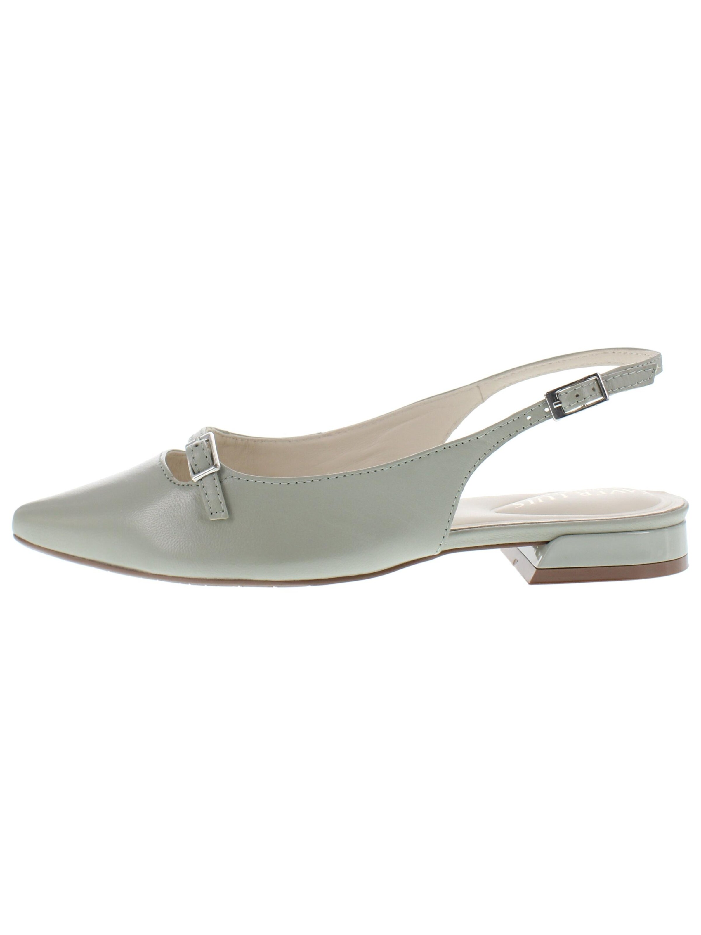 XAVER LUIS Schuhmanufaktur Ballet Flats 'ASTER - edle Slingback Ballerinas' in Green: front