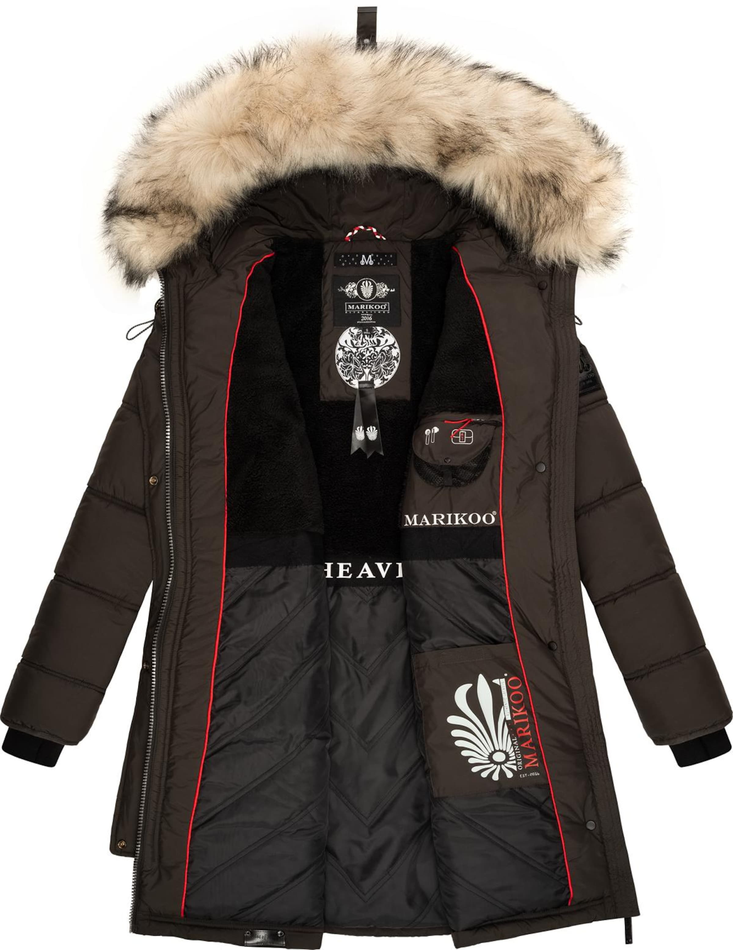 MARIKOO Winter coat 'Chaskaa' in Grey