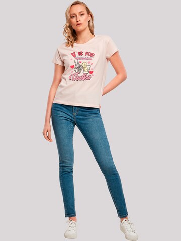 T-shirt 'Anti Valentinstag V is for Vodka' F4NT4STIC en rose