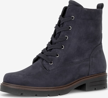 GABOR Lace-Up Ankle Boots in Blue: front