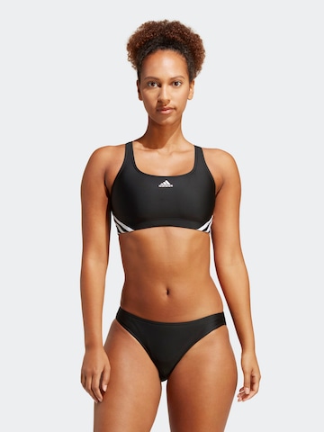 melns ADIDAS SPORTSWEAR Bezvīļu Sporta bikini '3-Stripes': no priekšpuses
