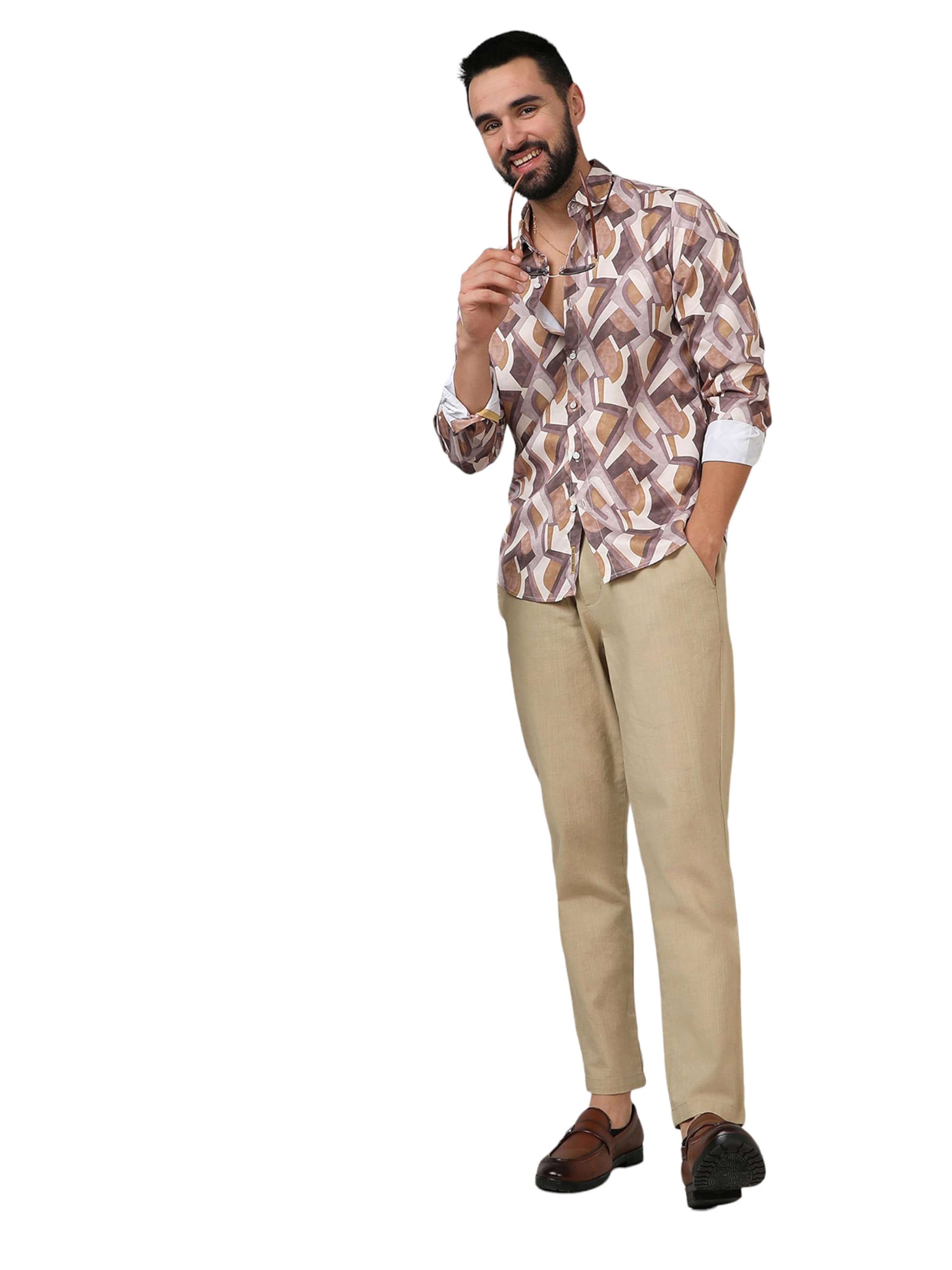 Campus Sutra Regular Fit Skjorte ' Winston ' i brun