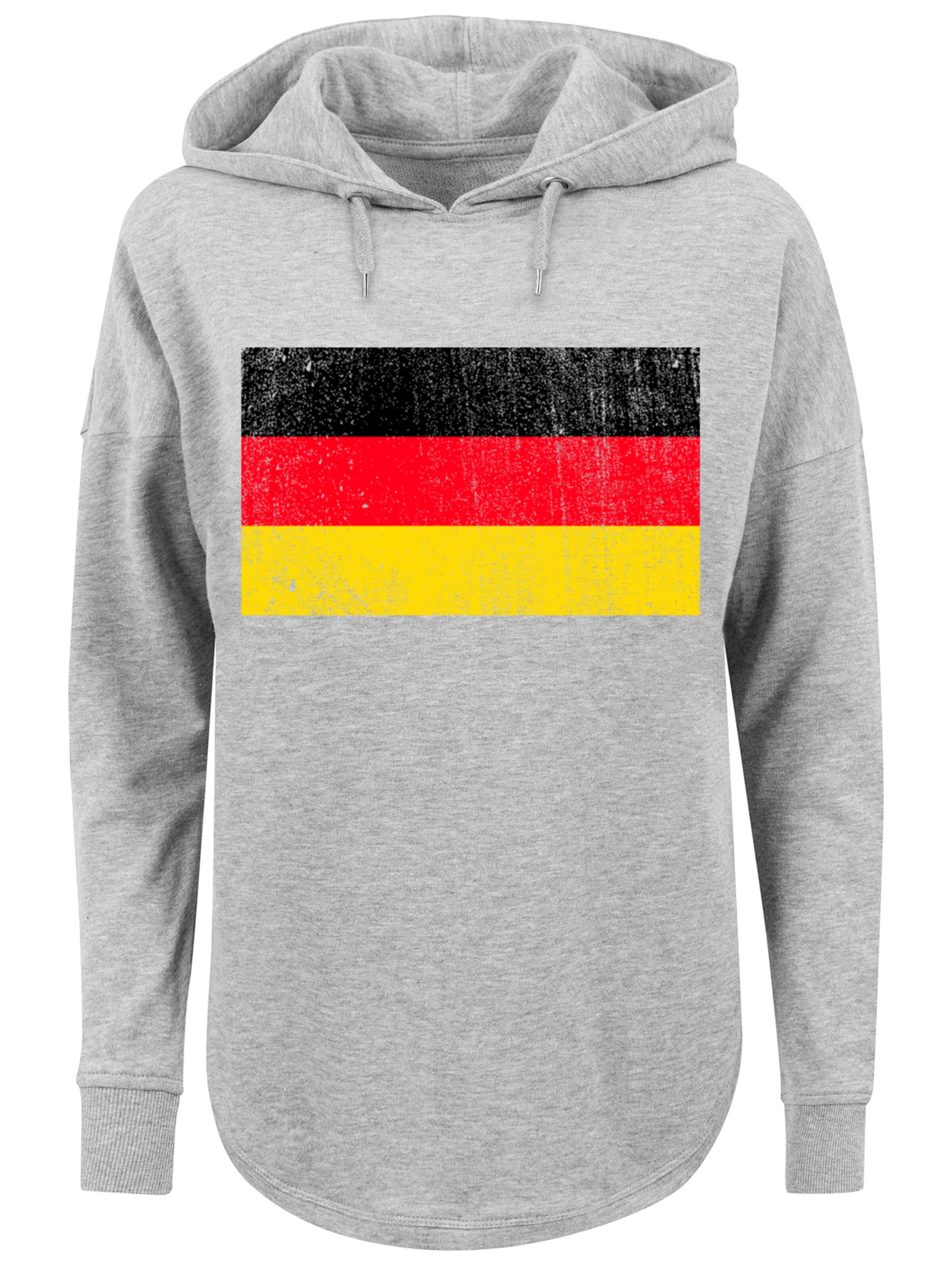 Sweat-shirt 'Germany Deutschland Flagge distressed' F4NT4STIC en gris : devant