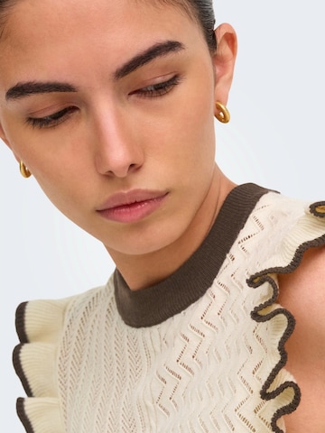 JDY Knitted Top 'JDYVIOLET' in Beige