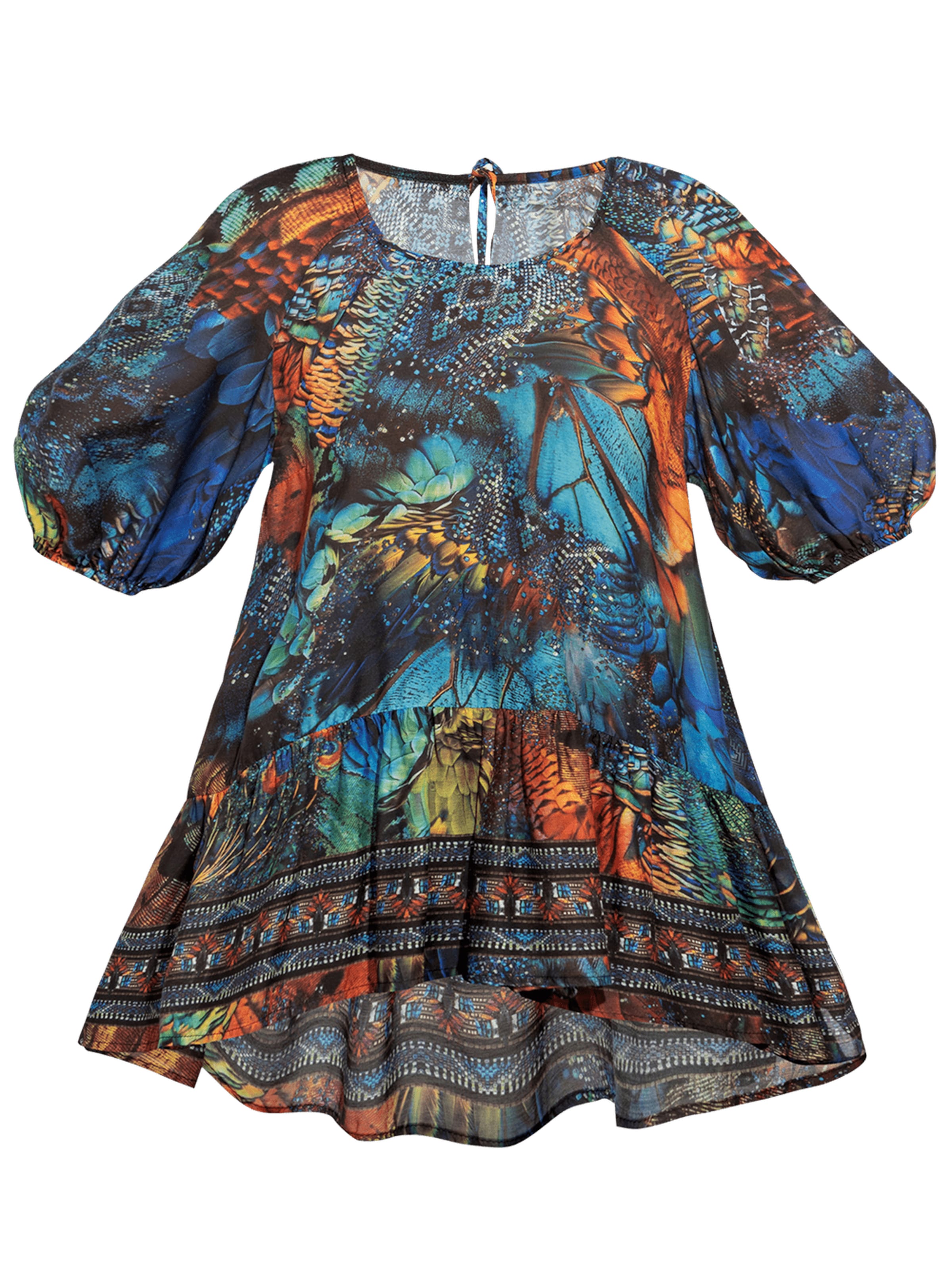 JIORO Bluse 'AMAZONIA' in Mischfarben: Vorderseite