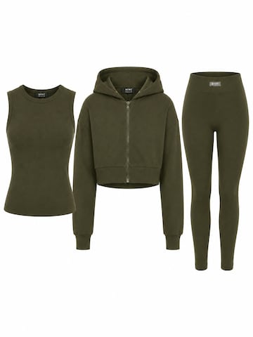Mowi Fit Tracksuit 'Hoodie Legging Set' in Green: front