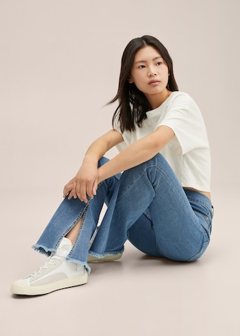 MANGO TEEN Flared Jeans 'Slit' i blå