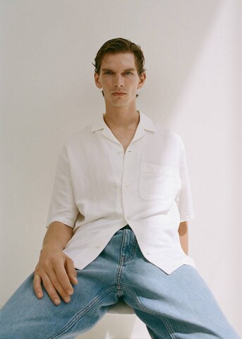 MANGO MAN Regular fit Button Up Shirt 'Banarea' in White