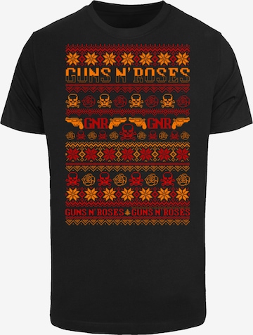 F4NT4STIC Shirt 'Guns And Roses Christmas' in Black: front