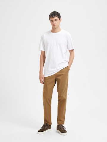 SELECTED HOMME T-Shirt 'Aspen' in Weiß