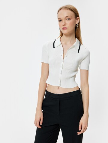 Koton Gebreid vest in Beige: voorkant