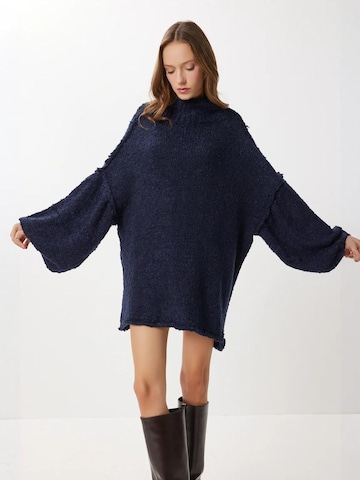 Happiness İstanbul Gebreide jurk in Blauw