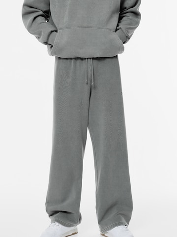 Pull&Bear Wide Leg Hose in Grau: Vorderseite