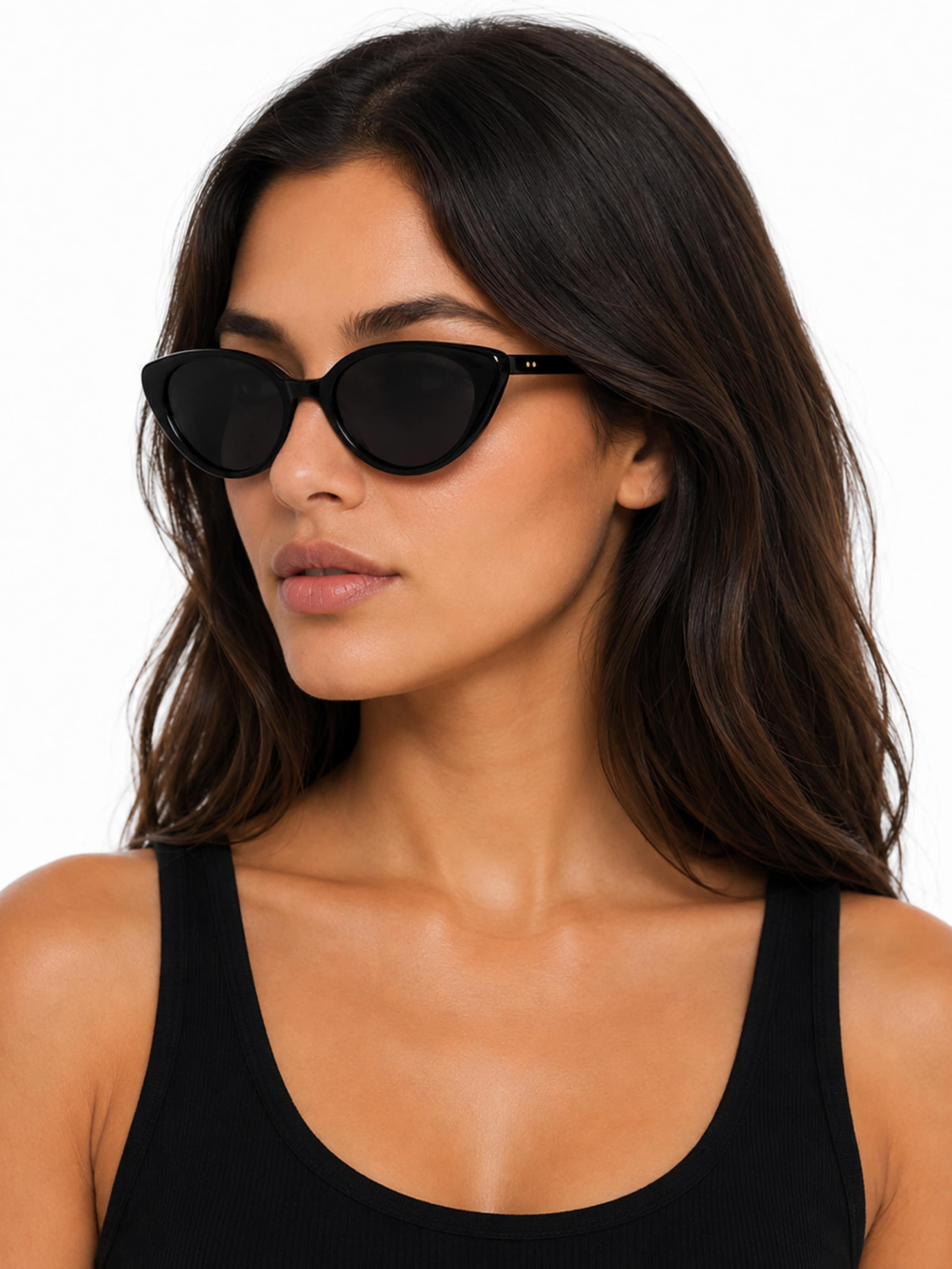 Lunettes de soleil 'Damen Cat-eye Sonnenbrillen Duoom' VEYREY en noir