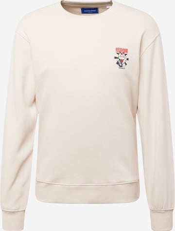 JACK & JONES Sweatshirt 'MAKI' in Beige: front