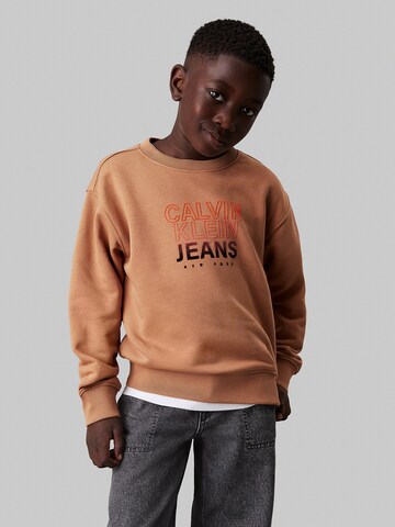 Calvin Klein Jeans Sweatshirt in Brown: front