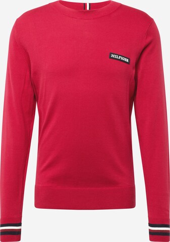 TOMMY HILFIGER Pullover 'GLOBAL STRIPE' in Rot: predná strana