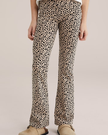 évasé Leggings WE Fashion en beige : devant