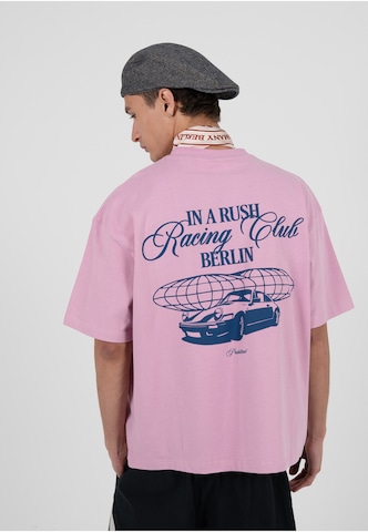 T-Shirt 'In A Rush' Prohibited en rose : devant