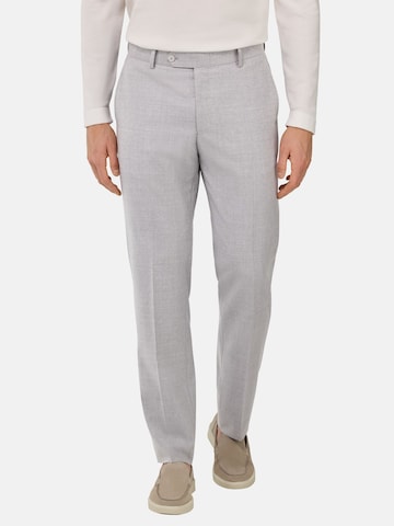 Coupe slim Pantalon à plis 'Aria' Boggi Milano en gris : devant